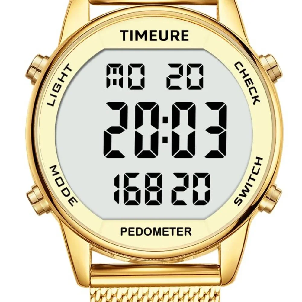 TIMEURE Women's Step Counter Watch with Stainless Steel Bracelet, Stylish Design